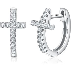 أقراط هوجي من DAYBYDAY للنساء من الفضة الإسترليني عيار 925/أقراط مويسانيتي مطلية بالذهب، أقراط هوجي صغيرة صغيرة in Kuwait