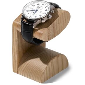 Solid Wood Watch Display Stand T-bar Watch Stand Jewelry Holder Stand Watch Holder Organizer For Men And Women Watch Holder Light Wood Color