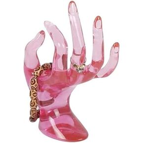 Hand Form Ring Holder, Jewelry Hand Display Stand, Hand Ring Holder for jewelry For Displaying Bracelets, Rings, Jewelry and Room decorations and Store event displays (Pink)