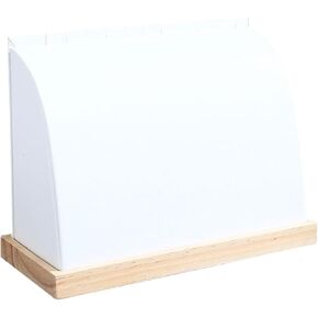 1 Pack Semi-Circle Bamboo Panel Jewelry Necklace Tabletop Display Boards Stand (White)