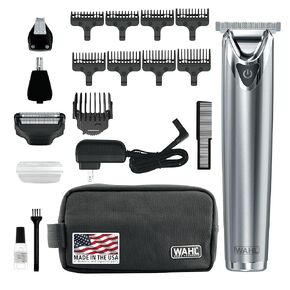 Wahl Stainless Steel Lithium Ion 2.0+ Slate Beard Trimmer for Men - Electric Shaver, Nose Ear Trimmer, Rechargeable All in One Men's Grooming Kit - Model 9864
