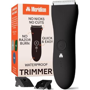 Meridian - The Trimmer - Electric Body & Groin Hair Trimmer - Waterproof and Cordless for Wet/Dry Use - Painlessly Remove Hair to Feel Fresh Down There - for Men & Women - 90 Min Battery Life - Onyx