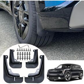 Splash Guards Compatible with Kia EV9 2024 - Front & Rear Mud Flaps Splash Fender Winter Vehicle Sediment Dirt Protection for Kia EV9 2024 Exterior Accessories，No Need to Drill Holes (4 PCS)