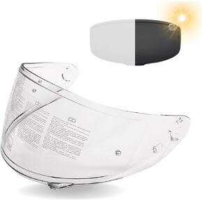 Motorcycle Full Face Helmet shield replacement visor lens - Photochromic Shoei RF-1200, X-14, Z7,NXR,RF-SR Clear to Indigo gray Tint