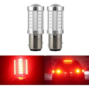 1157 BAY15D LED Turn Signal Light/Tail lights/Led Brake Light/Back up lights Bulbs(Red), 5630 33SMD 660LM T20 High-brightness Bulb fits for RV Camper SUV MPV Car - Pack of 2