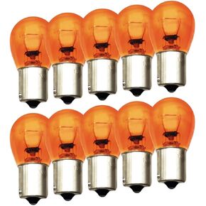 1156Amber Bulbs 10 Pack,S25 1156A Tail Light Bulb 12V BA15S Miniature Tail light Turn Signal Brake Light Bulb,P21W 7506 1156LL 1141 1141LL 1295 Automotive Light Bulbs