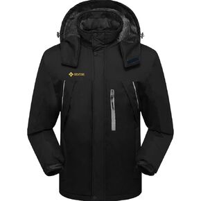 GEMYSE Men's Windproof Ski Jacket Warm Raincoats Snowboarding Hooded Parka With Multi-Pockets in Kuwait