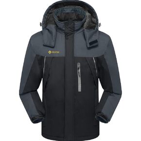 GEMYSE Men's Windproof Ski Jacket Warm Raincoats Snowboarding Hooded Parka With Multi-Pockets