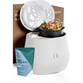 Lomi 2 Bundle – 3L, Electric Composter (45 Cycles), World’s First Smart Waste Kitchen Bin That Turns Waste into Natural Fertilizer with a Single Button, Indoor Compost Bin (Black)