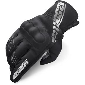 Motorcycle Gloves For Winter, Black Full Finger Touchscreen Reflective Racing Gloves - Cold Weather Gloves Riding Gear For Men Women Autumn BMX MTB Dirt Bike Scooter ATV Gloves With Hard Knuckle