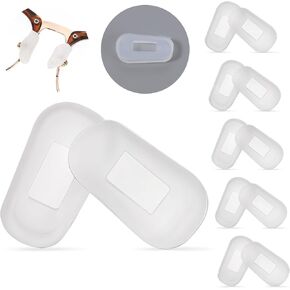 Eyeglass Nose Pads Covers Soft Silicone Nose Pads Slip-on Eyeglasses Nose Bridge Pads Anti-Slip Nose Guards White Anti Slip Nose Pads for Glasses Repair Kit (5 Pairs)