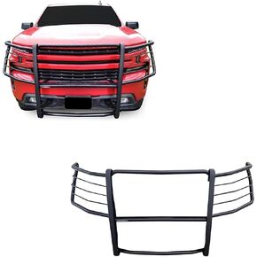 Black Horse Grille brush Bumper Guard Modular Black Compatible with 2019-2021 Chevrolet Silverado 1500|2022-2022 Chevrolet Silverado 1500 LTD -17GT29MA