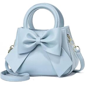 Designer Small Handbags for Women with Top Carry Handle and Cute Bow Knot,Leather Purses and Over-Shoulder Strap