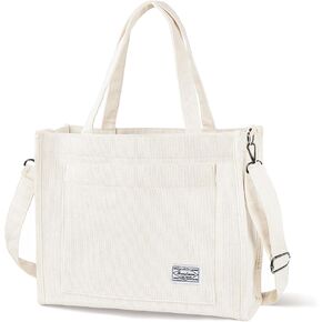 Tote Bag for Women, Corduroy Handbag Bag with Zipper Fashion Shoulder Crossbody Satchel Bag Hobo bag with Pockets
