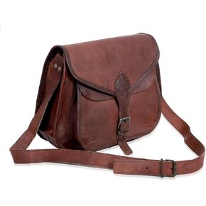 Genuine Leather Crossbody Bag for Women Satchel Bag Vintage Purses Shoulder Bag Ladies Travel Shoppping Boho Bag Brown Womens Saddle Sling Bag