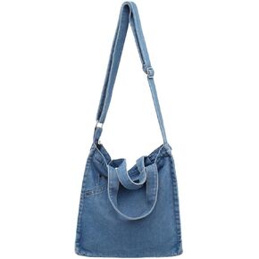 Womens Denim Shoulder Purses and Handbags, Casual Messenger Bag Tote Crossbody Purse Daily Hobo Bag