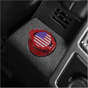American Flag Car Push Start Button Cover, One Push to Start Button Decoration Protector, Anti-Scratch Auto Key Ignition Protective Cover, Universal Car Engine Start Stop Button Cover (Black)