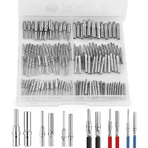 JRready ST6451 Deutsch Connector Pins, Deutsch Solid Pin, Deutsch Contact Kit Size 8 12 16 20 Male Pins and Female Sockets Support Wire Guage 22-8AWG for DT, DTM, DTP, DTHD Series Connectors