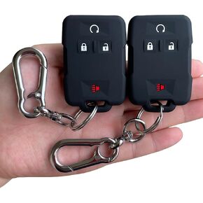 TANDRIVE Key Fob Cover for 2022-2014 Chevy Silverado Colorado GMC Sierra Canyon, 4 Button, Silicone, 2-Pack, Black
