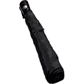 Totes Fashion Auto Open Umbrella 42 Arc - Black with Wood Handle