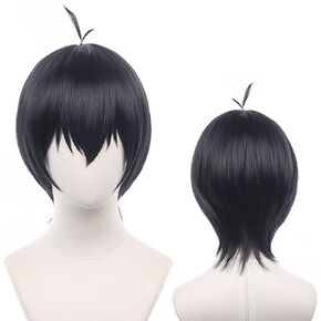 Anime BLUE LOCK Cosplay wig Meguru Bachira Hyouma Chigiri Cos Wigs Black Red Heat Resistant Synthetic Hair For Man Women Halloween Party with Free Cap (Yoichi Isagi)