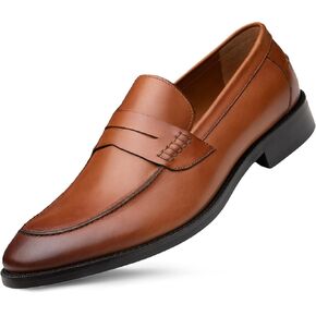 Dunross & Sons Mens Loafer Shoes. Leather Penny Loafer for Men, Slip-On Formal Business Shoes.