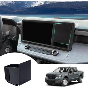 TOPINSTALL Hidden Screen Drawer Organizer Compatible with 2022-2024 Ford Maverick Accessories, Multimedia Display Right Side Panel Storage Box Truck Dash Cubby Insert ABS Plastic