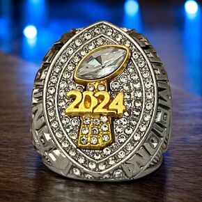 Legacy Rings 2024 Silver and Gold Tone Fantasy Football Championship Trophy Ring, Award for Fantasy Football League Winner