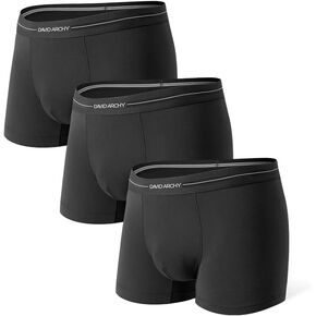 DAVID ARCHY Men's Trunk Boxer Briefs Seamless Underwear Pack Soft Support Pouch No Fly