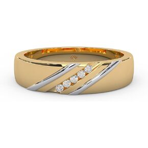 0.06 cttw Round Cut Natural Diamond Men's Wedding Band | Tension Mount Setting Five Stone Ring | 925 Sterling Silver