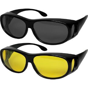 Fit Over Sunglasses Polarized Lens Wear Over Prescription Eyeglasses 100% UV Protection for Men and Women