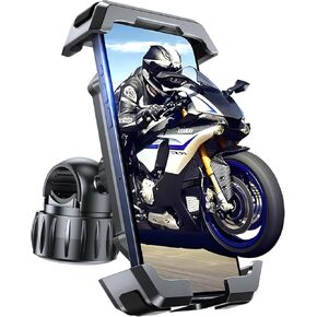 VUP Motorcycle Phone Mount [Anti Vibration],360 Adjustable Bike Phone Handlebar Holder,Dirt Bike Motorcycle Accessories - ATV Scooter Clamp for iPhone Samsung Galaxy 4.7-7 Cell Phone