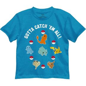 Pokemon Little Boys' Gotta Catch 'Em All Tee, Turquoise Heather (4)