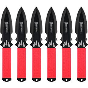NedFoss BRAMBLE Throwing Product 6Pack, 10" Full Tang Design, 0.2" Thick Blade, Inovative TPR Rubber Wrapped Handle, Throwing Set with All-in-one Sheath for for Beginner or Pro