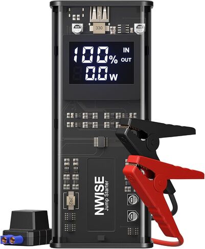 NWISE Car Jump Starter, 2000A Peak Portable Battery Starter with Smart Safety Jumper Clamps,12V Jump Boxes with LED Light in Saudi Arabia