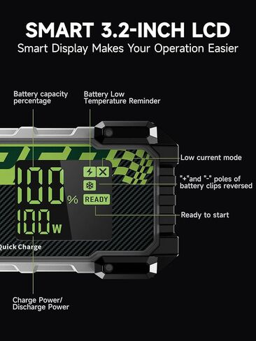YESPER Battery Jump Starter 83200 mAh 3000A Peak Jump Box for car(Up to 9.5.0L Gas or 7.5L Diesel Engine,140 Times) 12V Auto Battery Booster Jump Starter Pack with PD100W Fast Charge Jumper Pack in Saudi Arabia