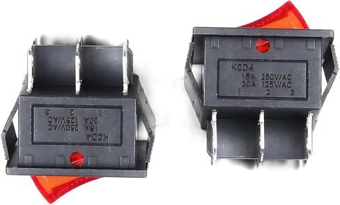 Fielect 5Pcs ON/Off Boat Rocker Toggle Switch 4 Pins 2 Position AC 20A/125V 16A/250V DPST Rocker Toggle Switch with Red LED Light in Saudi Arabia