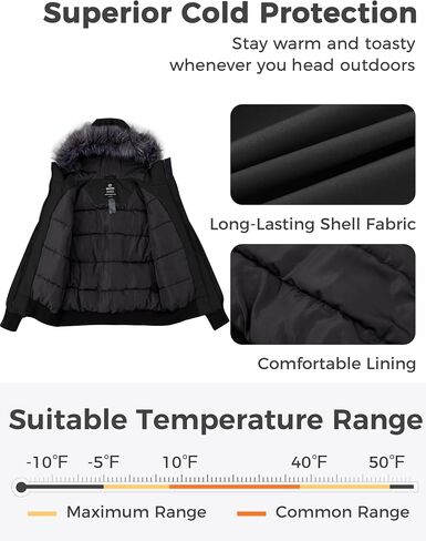 wantdo Women's Thicken Hooded Winter Coat Puffer Jacket Short Warm Parka with Hood in Saudi Arabia