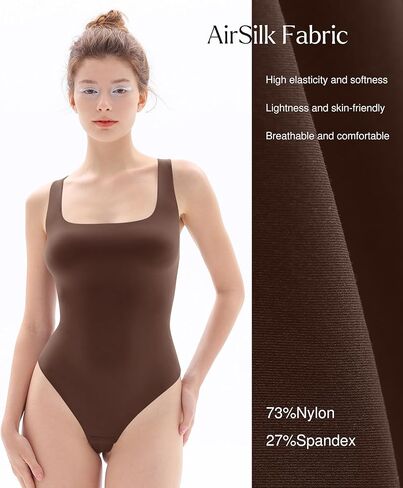 Popilush Double Lined Square Neck Body suits Backless Bodysuit Tank Tops Comfortable Bodysuits Tops in Kuwait