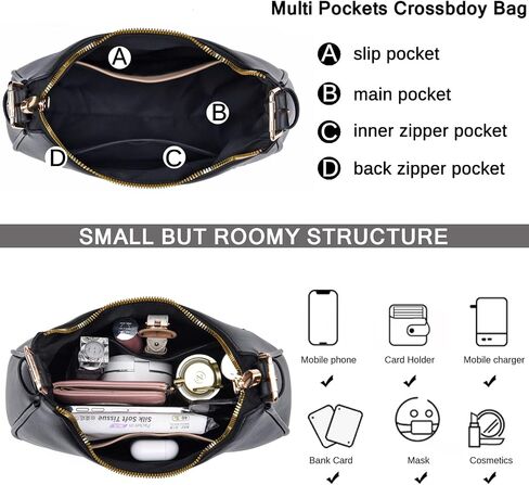 CROJUYI Small Crescent Shoulder Bags Purses for Women Retro Classic Clutch Hobo Tote Purse and Handbag Cute Crossbody Bags in Saudi Arabia