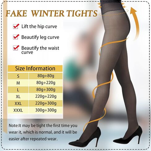 Geyoga 2 Pairs Fleece Lined Tights Women Leggings Fake Translucent Leggings Translucent Winter Sheer Tights Warm Pantyhose(3XL,Black, Grey) in Saudi Arabia
