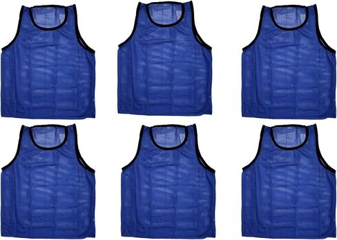 BlueDot Trading Youth Sports Pinnie Scrimmage Training Vest/Team Practice Jersey in Nylon Mesh for all kinds of Sports, Soccer, Football, Basketball, Black, 6 Pack in Saudi Arabia