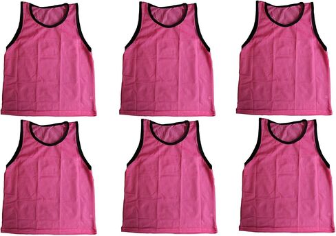 BlueDot Trading Youth Sports Pinnie Scrimmage Training Vest/Team Practice Jersey in Nylon Mesh for all kinds of Sports, Soccer, Football, Basketball, Black, 6 Pack in Saudi Arabia