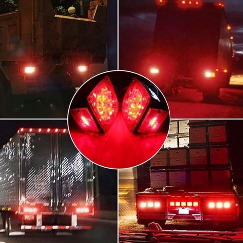 2PCS DC12 ضوء مقطورة مربع غاطس، IP68 مقاوم للماء، أضواء خلفية للمقطورة مناسبة للمقطورات أقل من 80 بوصة قارب مقطورة / تخييم / RV / تخييم / UTV / شاحنة in Kuwait