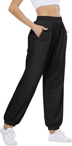 Womens Yoga Pants Lounge Baggy Straight Wide Leg Sweatpants Bottom Slit Yoga Pants with Pockets in Saudi Arabia