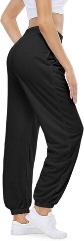 Womens Yoga Pants Lounge Baggy Straight Wide Leg Sweatpants Bottom Slit Yoga Pants with Pockets in Saudi Arabia