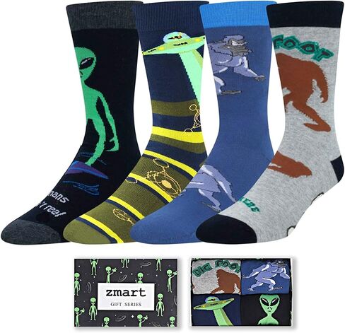 Zmart Space Gifts Bigfoot Big Foot Gifts - Sasquatch Gifts Alien Outer Space Gifts, Bigfoot Alien Space Socks for Men in Saudi Arabia