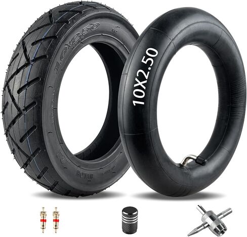 10x2.5 Scooter Tire and Inner Tube Set for Smart Self Balance Electric Scooter 36v 48v 400w 500w 800w Hub Motor Front or Rear Replacement 60/70-6.5 Rubber Tire with CR202 90° Bent Valve Stem in Saudi Arabia