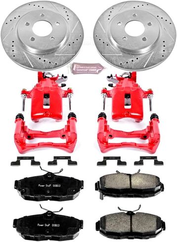 Power Stop (KC699) 1-Click Performance Brake Kit with Calipers For Honda CRX 1990-1991, Honda Civic 1990-2000, Honda Civic del Sol 1993-1997 [Model Specific] in Saudi Arabia