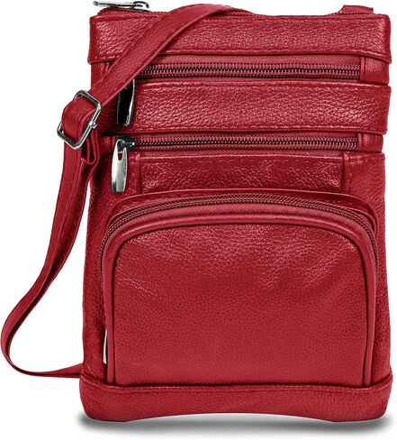 Krediz leather Crossbody Purses for Women, Multi Pocket Crossbody Purse with Adjustable Strap, Soft & Durable Leather Purse in Saudi Arabia